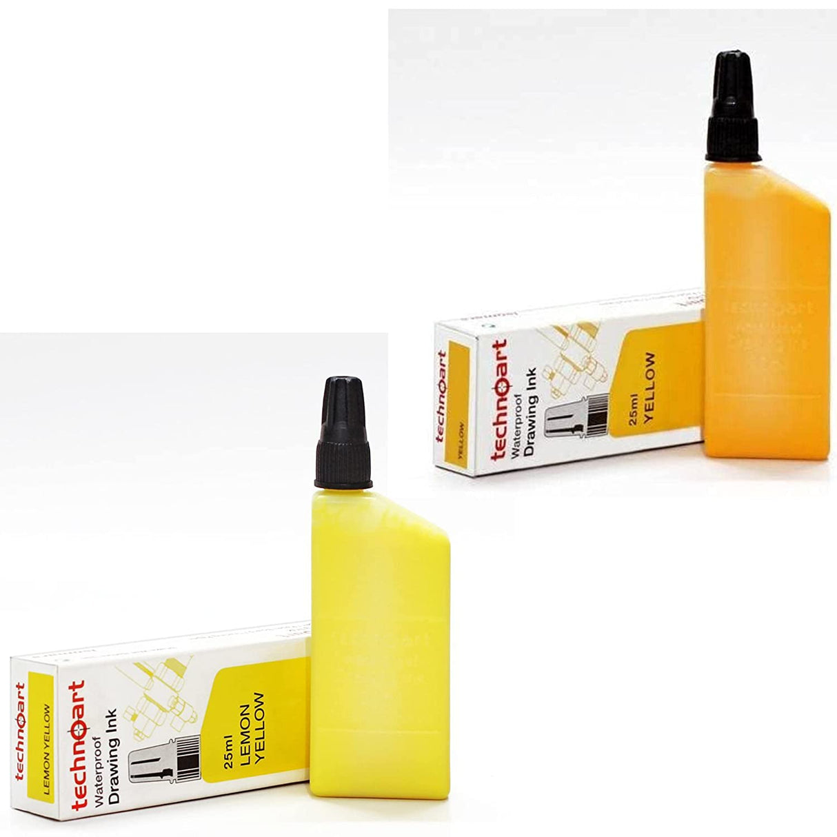 Technoart Technical Drawing Pen Ink- Yellow and Lemon Yellow Combo - Isomars