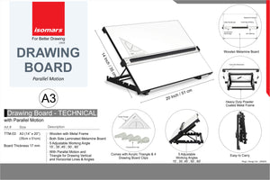 Drawing & Drafting Board (Table Model with Parallel Motion Ruler)