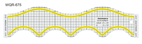 Wave Quilting Ruler (12.75" x 3") - Isomars