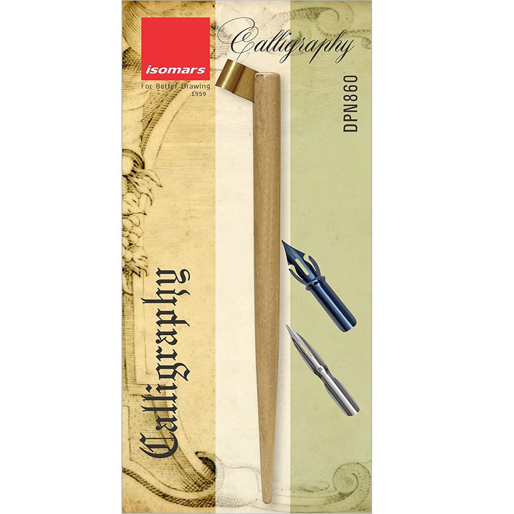 Wooden Vintage Oblique Holder Set with 2 Flex Dip Nibs - Isomars